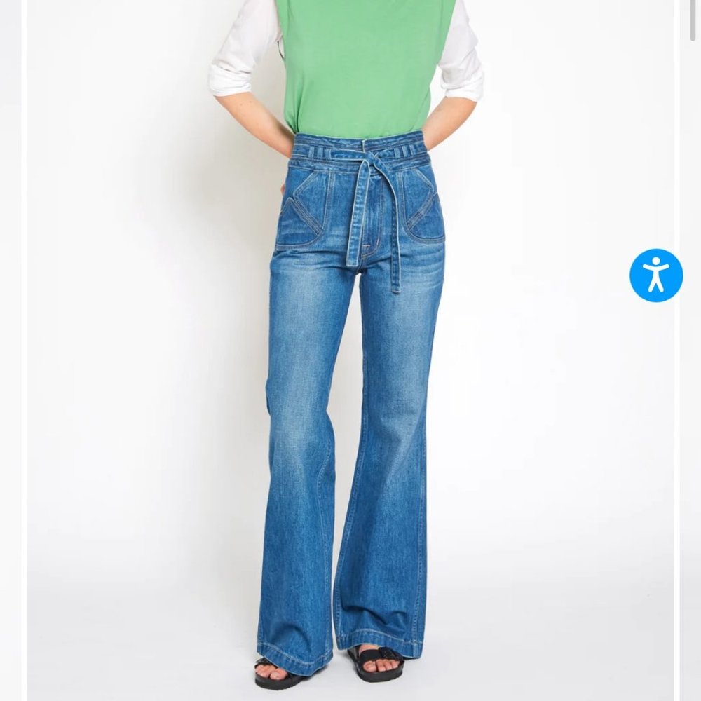 Noend Bella Seamed Pocket Wide Jeans - Size 26, Color Bend
